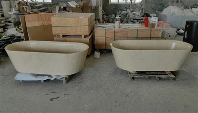 Baignoire en marbre Crema Marfil