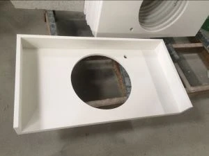 Dessus de vanité de quartz artificiel blanc