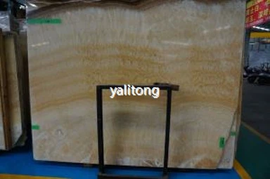 Dalles en marbre Onyx jaune en gros poli