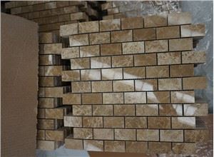 Mosaïque de motif de brique de marbre Emperador clair