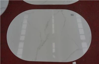 Table Ovale Calacatta Nano Verre Cristallisé